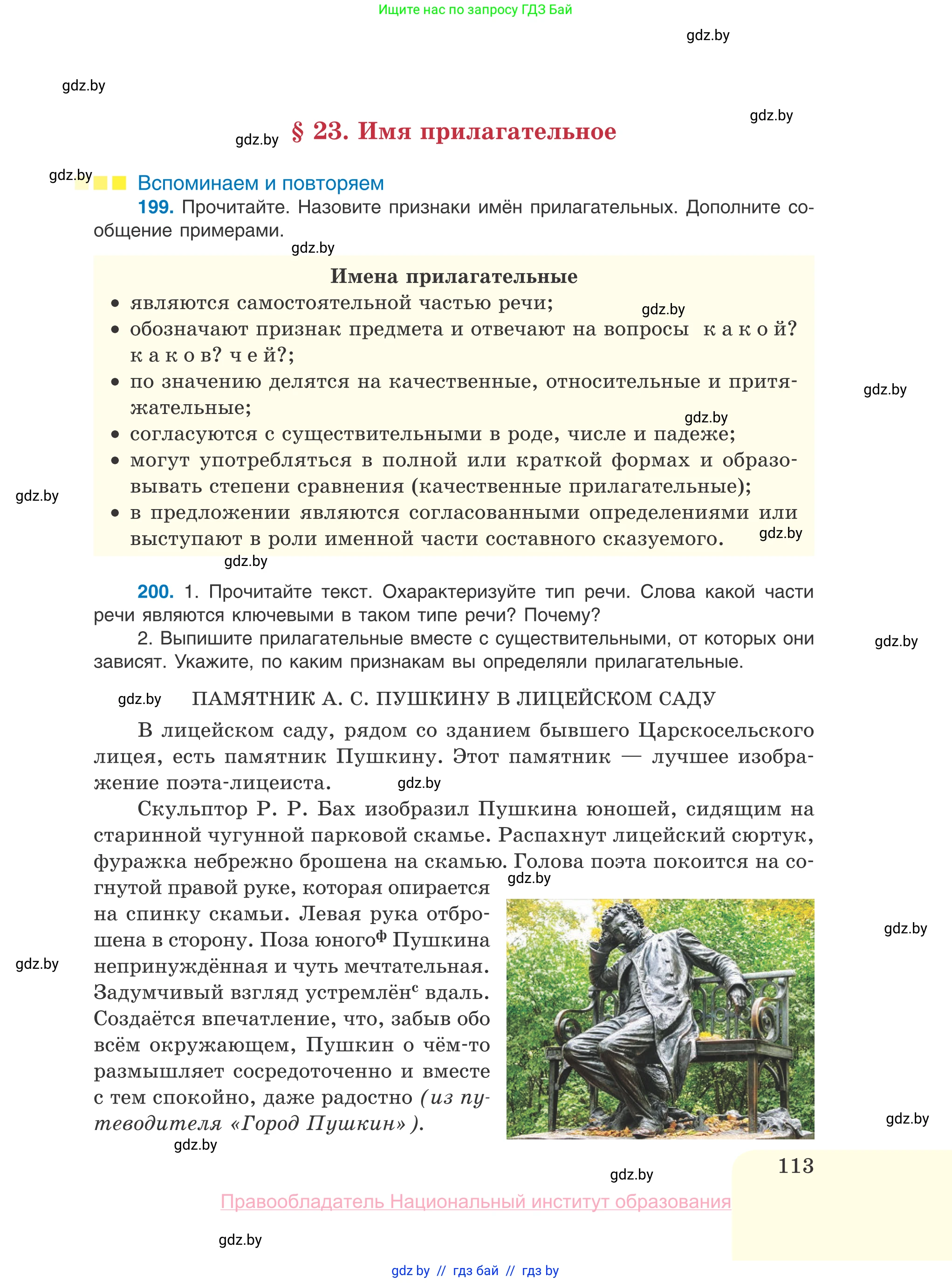 Русский язык, 10 класс Учебник, авторы: Леонович Валентина Леонидовна, Саникович Валентина Александровна, Литвинко Франя Михайловна, Волынец Татьяна Николаевна, Долбик Елена Евгеньевна, Малецкая М И, Мурина Лариса Александровна, Таяновская И В, издательство Национальный институт образования, Минск, 2020, страница 113