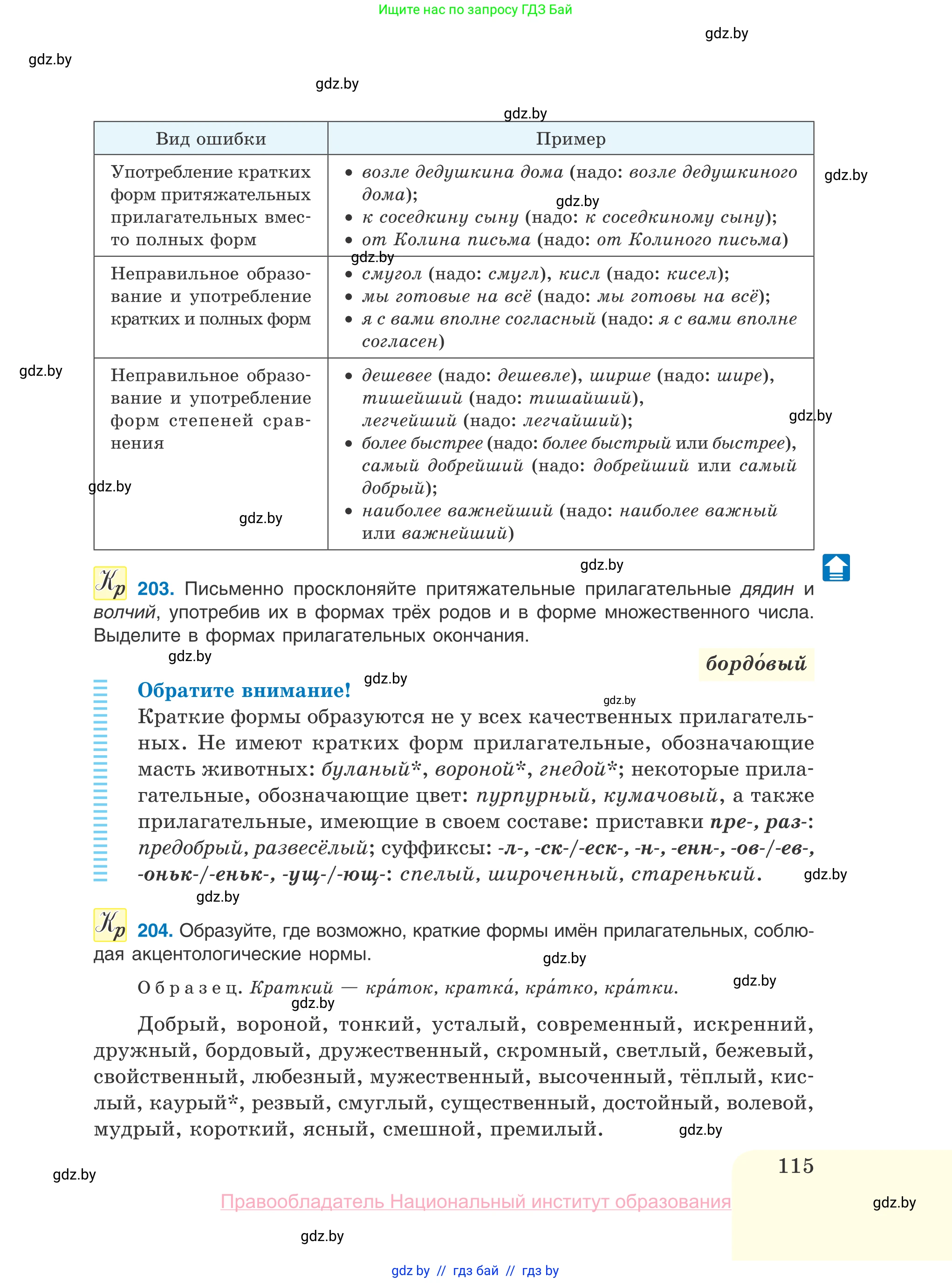Русский язык, 10 класс Учебник, авторы: Леонович Валентина Леонидовна, Саникович Валентина Александровна, Литвинко Франя Михайловна, Волынец Татьяна Николаевна, Долбик Елена Евгеньевна, Малецкая М И, Мурина Лариса Александровна, Таяновская И В, издательство Национальный институт образования, Минск, 2020, страница 115