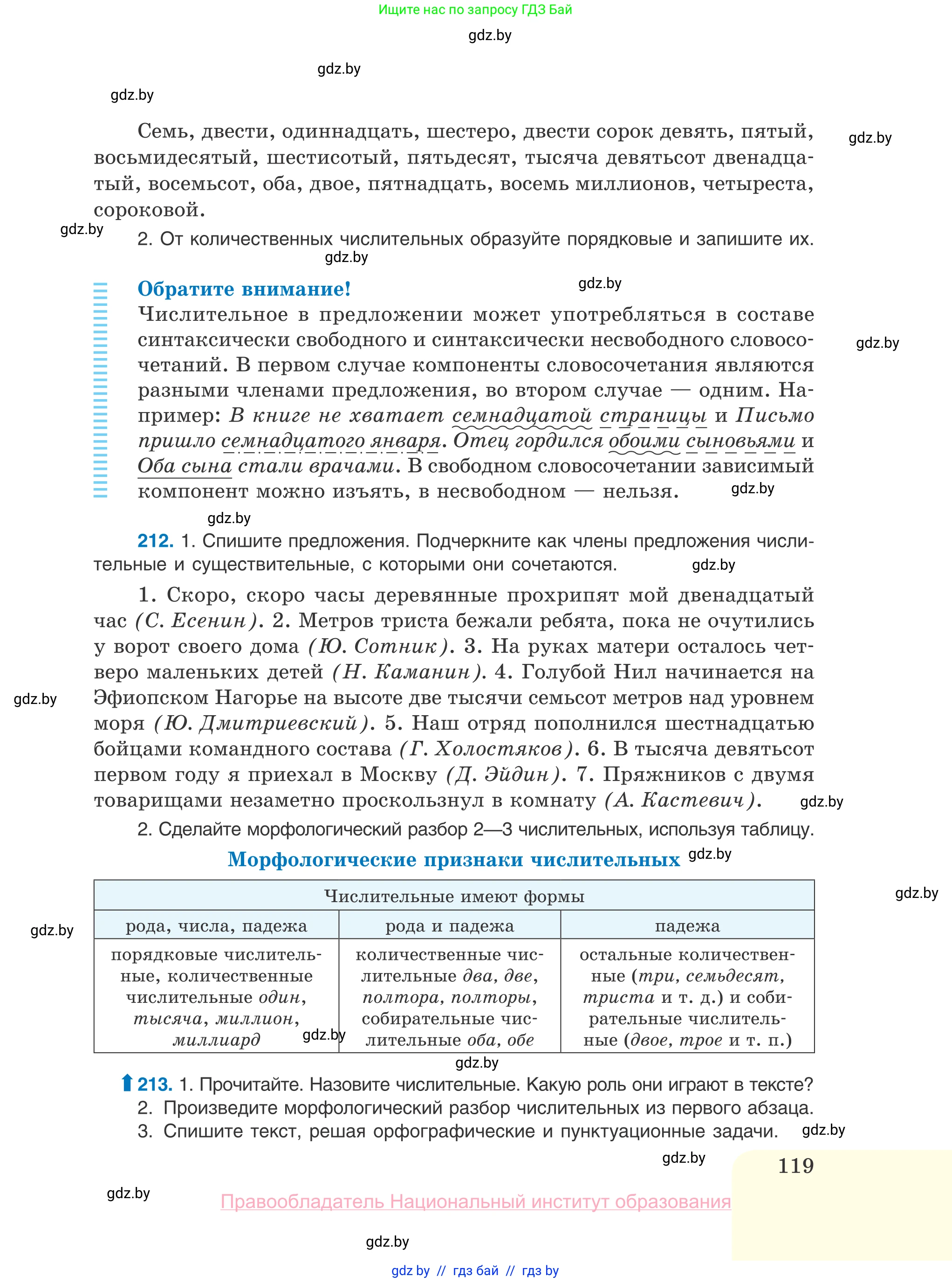 Русский язык, 10 класс Учебник, авторы: Леонович Валентина Леонидовна, Саникович Валентина Александровна, Литвинко Франя Михайловна, Волынец Татьяна Николаевна, Долбик Елена Евгеньевна, Малецкая М И, Мурина Лариса Александровна, Таяновская И В, издательство Национальный институт образования, Минск, 2020, страница 119