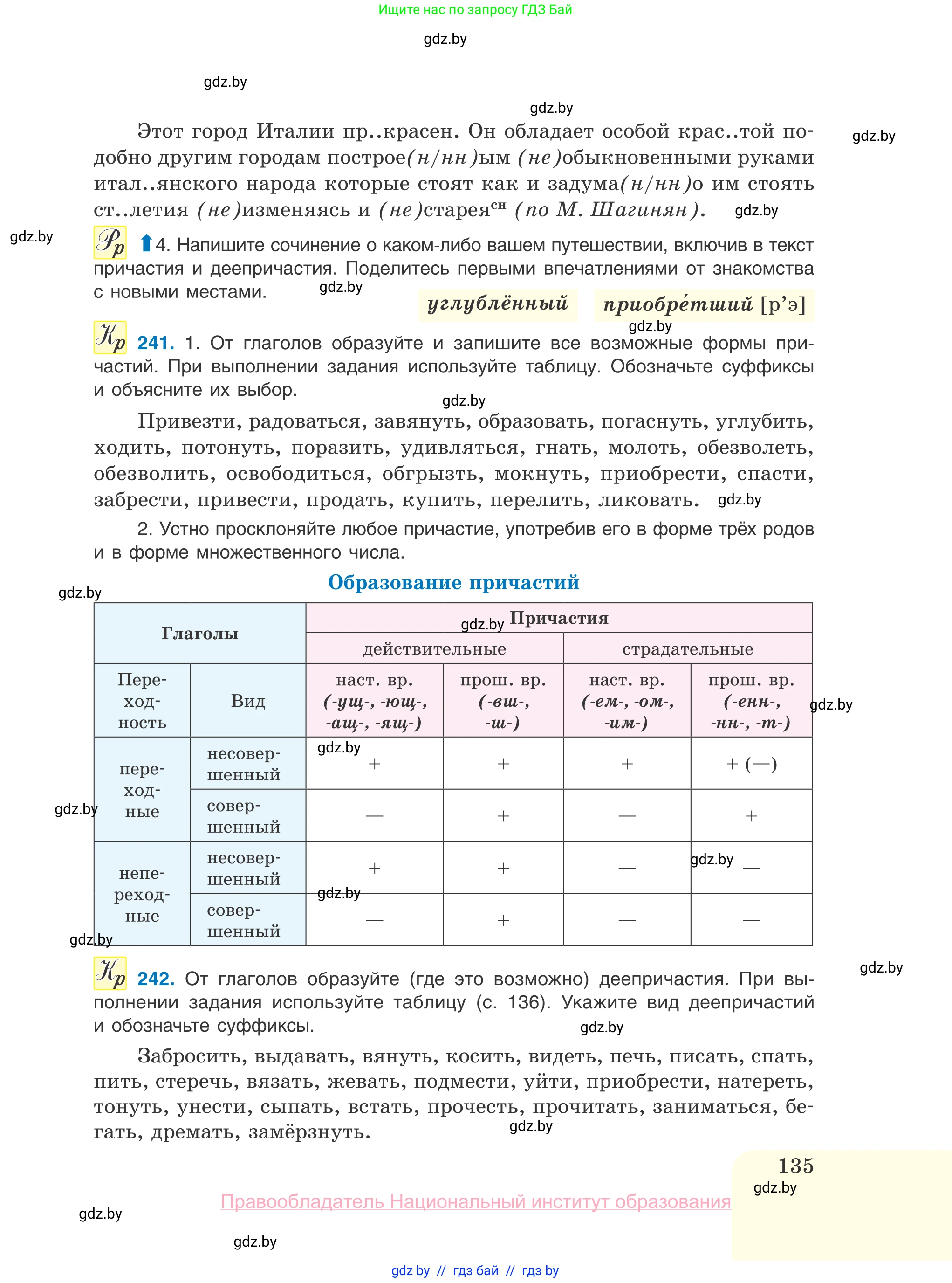 Русский язык, 10 класс Учебник, авторы: Леонович Валентина Леонидовна, Саникович Валентина Александровна, Литвинко Франя Михайловна, Волынец Татьяна Николаевна, Долбик Елена Евгеньевна, Малецкая М И, Мурина Лариса Александровна, Таяновская И В, издательство Национальный институт образования, Минск, 2020, страница 135
