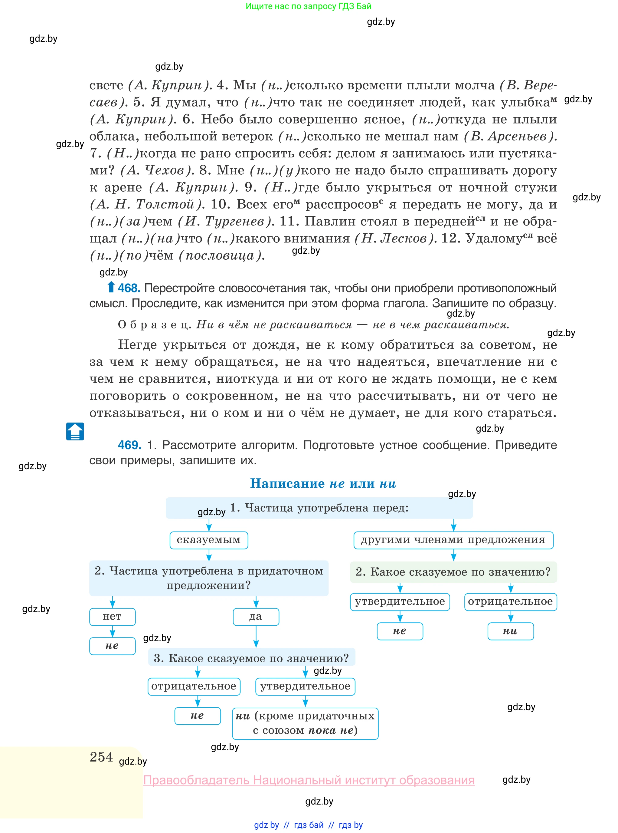 Русский язык, 10 класс Учебник, авторы: Леонович Валентина Леонидовна, Саникович Валентина Александровна, Литвинко Франя Михайловна, Волынец Татьяна Николаевна, Долбик Елена Евгеньевна, Малецкая М И, Мурина Лариса Александровна, Таяновская И В, издательство Национальный институт образования, Минск, 2020, страница 254