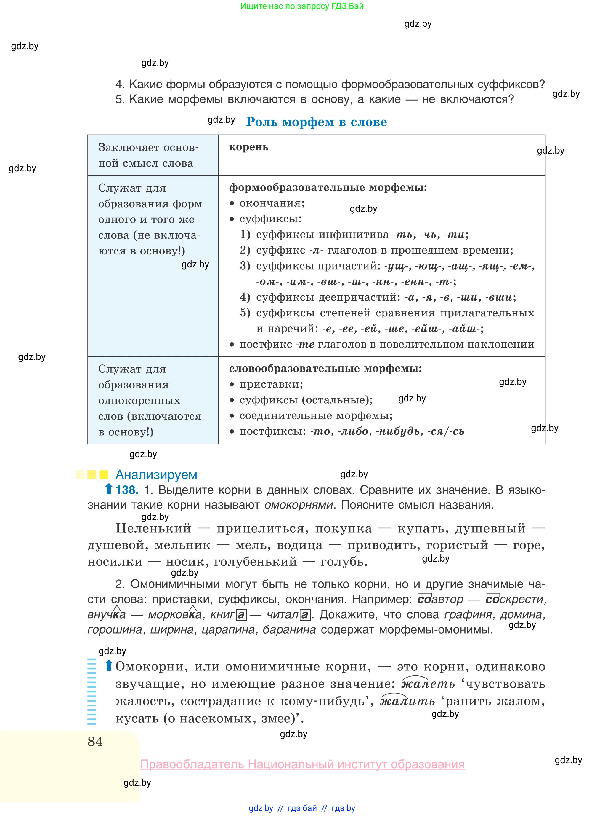 Русский язык, 10 класс Учебник, авторы: Леонович Валентина Леонидовна, Саникович Валентина Александровна, Литвинко Франя Михайловна, Волынец Татьяна Николаевна, Долбик Елена Евгеньевна, Малецкая М И, Мурина Лариса Александровна, Таяновская И В, издательство Национальный институт образования, Минск, 2020, страница 84