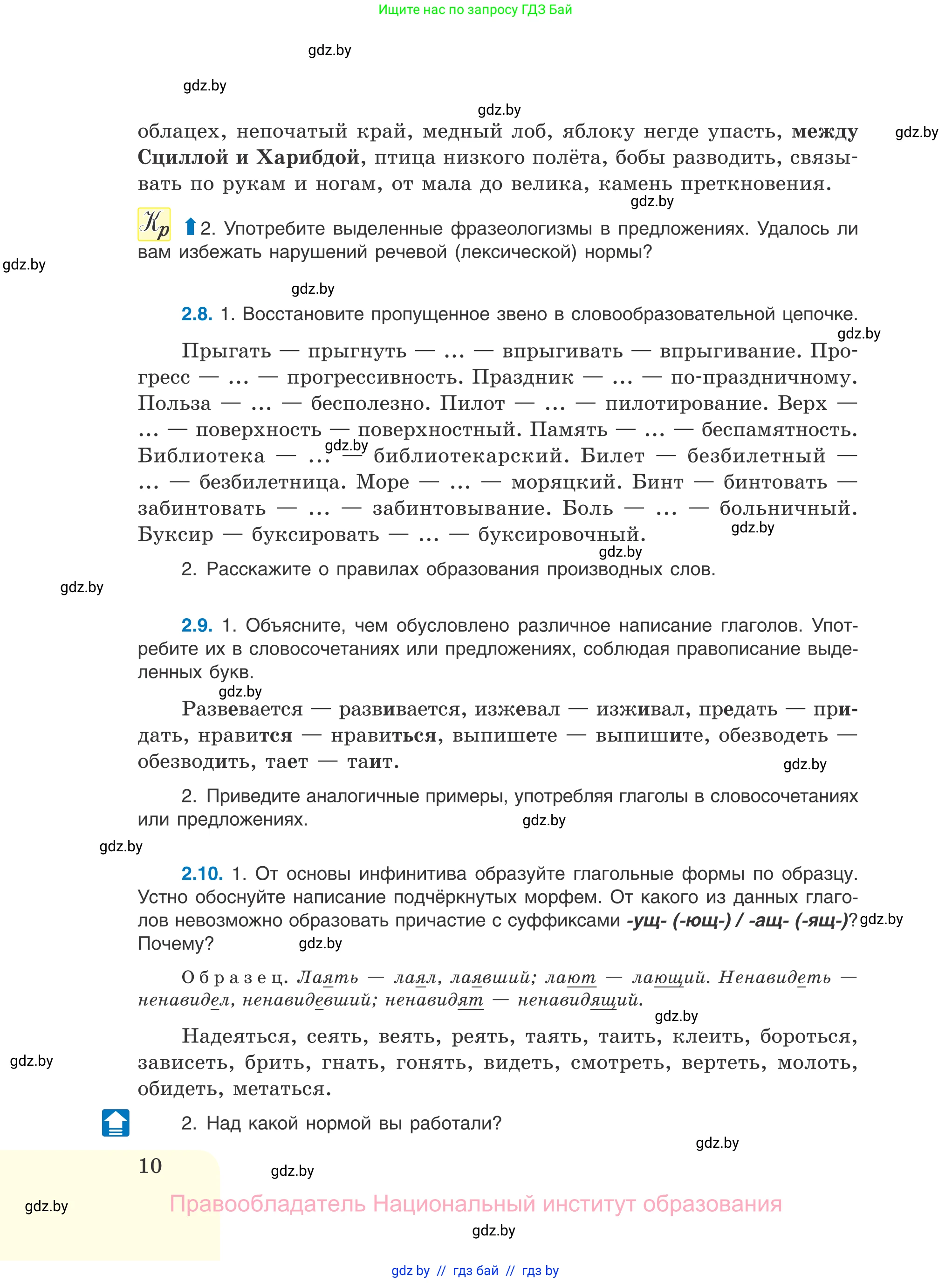 Русский язык, 11 класс Учебник, авторы: Долбик Елена Евгеньевна, Литвинко Франя Михайловна, Мурина Лариса Александровна, Шиманович Т В, Таяновская И В, Орловская О Я, издательство Национальный институт образования, Минск, 2021, страница 10