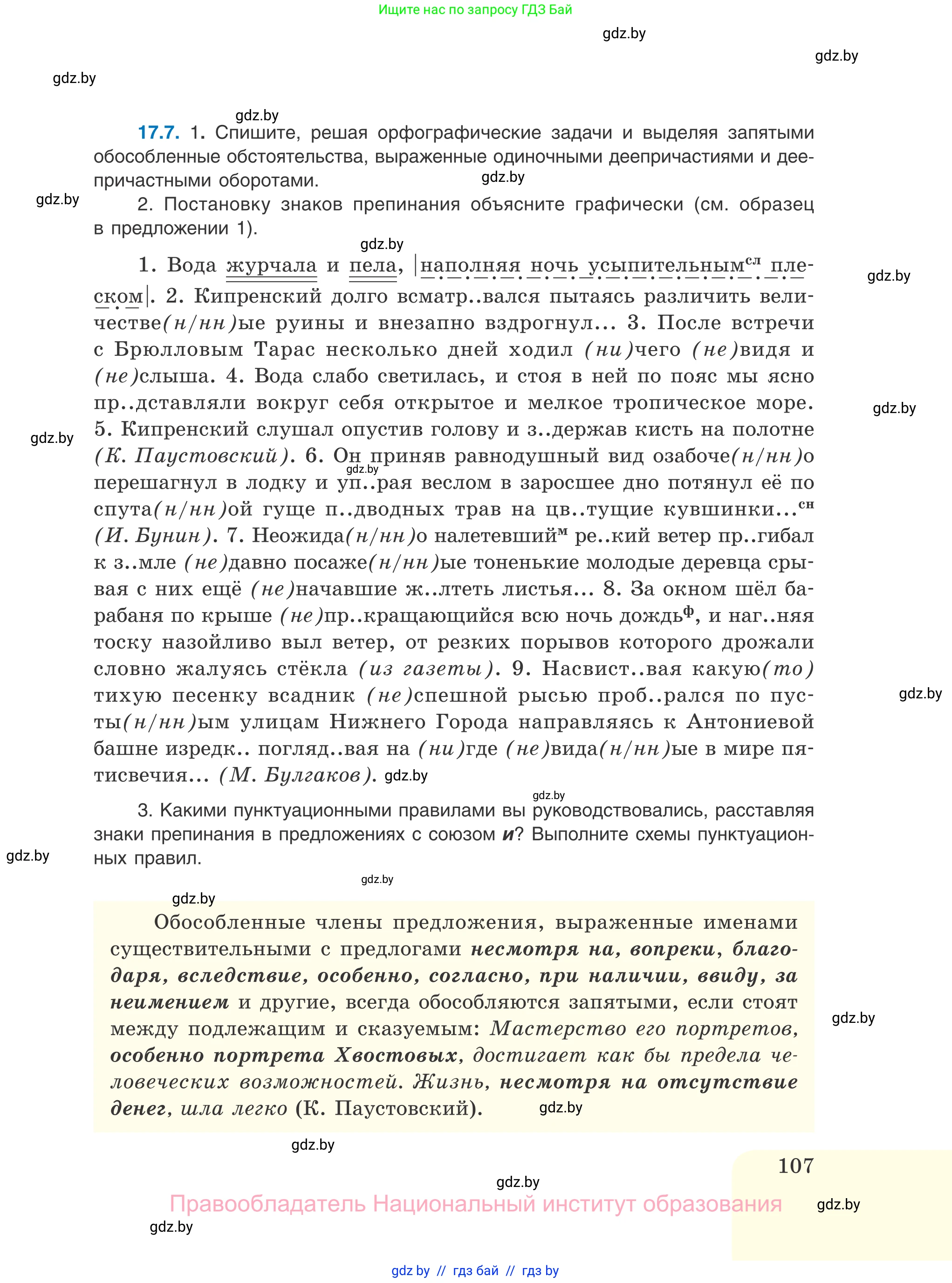 Русский язык, 11 класс Учебник, авторы: Долбик Елена Евгеньевна, Литвинко Франя Михайловна, Мурина Лариса Александровна, Шиманович Т В, Таяновская И В, Орловская О Я, издательство Национальный институт образования, Минск, 2021, страница 107