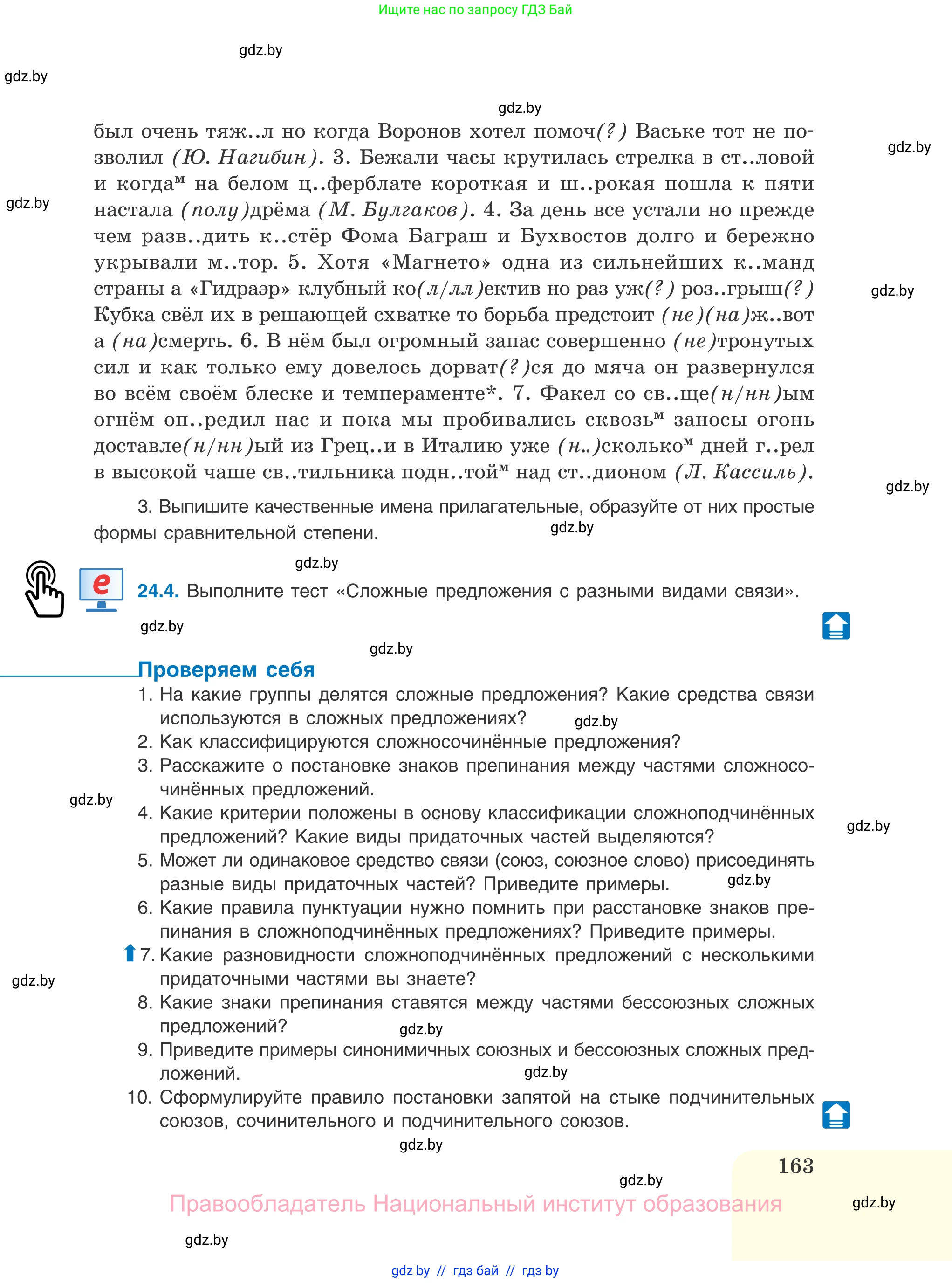 Русский язык, 11 класс Учебник, авторы: Долбик Елена Евгеньевна, Литвинко Франя Михайловна, Мурина Лариса Александровна, Шиманович Т В, Таяновская И В, Орловская О Я, издательство Национальный институт образования, Минск, 2021, страница 163