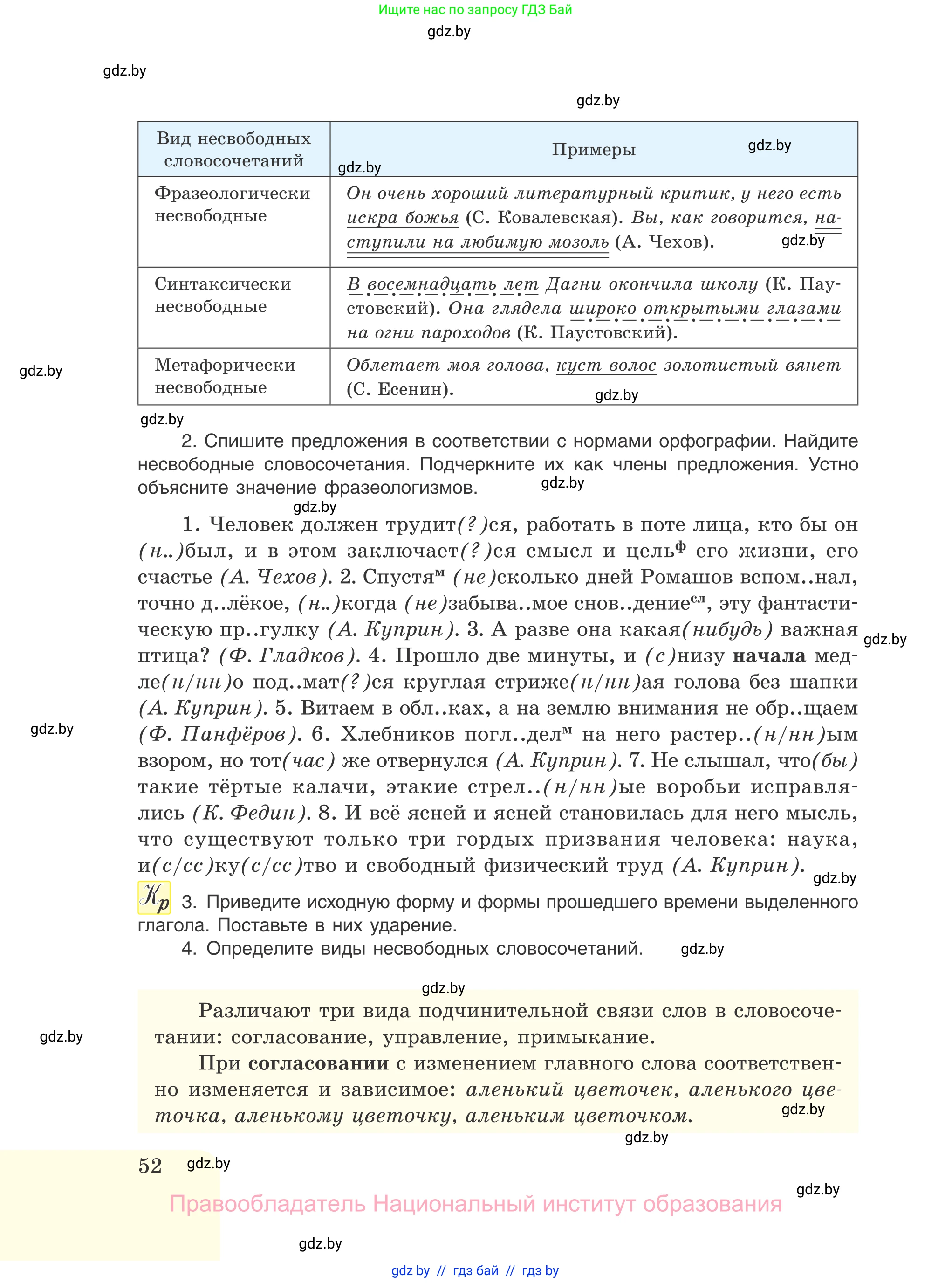 Русский язык, 11 класс Учебник, авторы: Долбик Елена Евгеньевна, Литвинко Франя Михайловна, Мурина Лариса Александровна, Шиманович Т В, Таяновская И В, Орловская О Я, издательство Национальный институт образования, Минск, 2021, страница 52