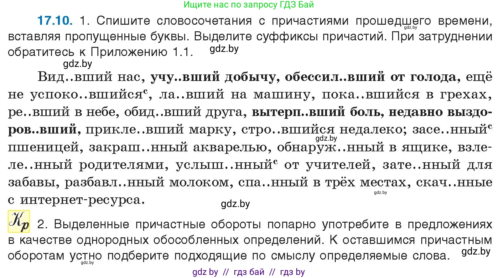 Русский язык, 11 класс Учебник, авторы: Долбик Елена Евгеньевна, Литвинко Франя Михайловна, Мурина Лариса Александровна, Шиманович Т В, Таяновская И В, Орловская О Я, издательство Национальный институт образования, Минск, 2021, страница 109, номер 17.10, Условие