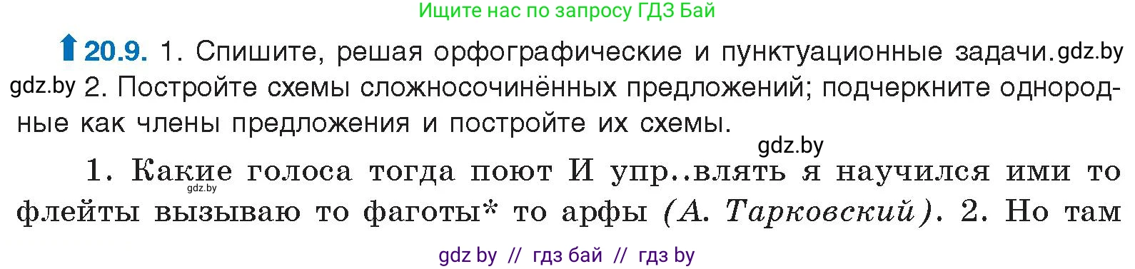 Русский язык, 11 класс Учебник, авторы: Долбик Елена Евгеньевна, Литвинко Франя Михайловна, Мурина Лариса Александровна, Шиманович Т В, Таяновская И В, Орловская О Я, издательство Национальный институт образования, Минск, 2021, страница 134, номер 20.9, Условие