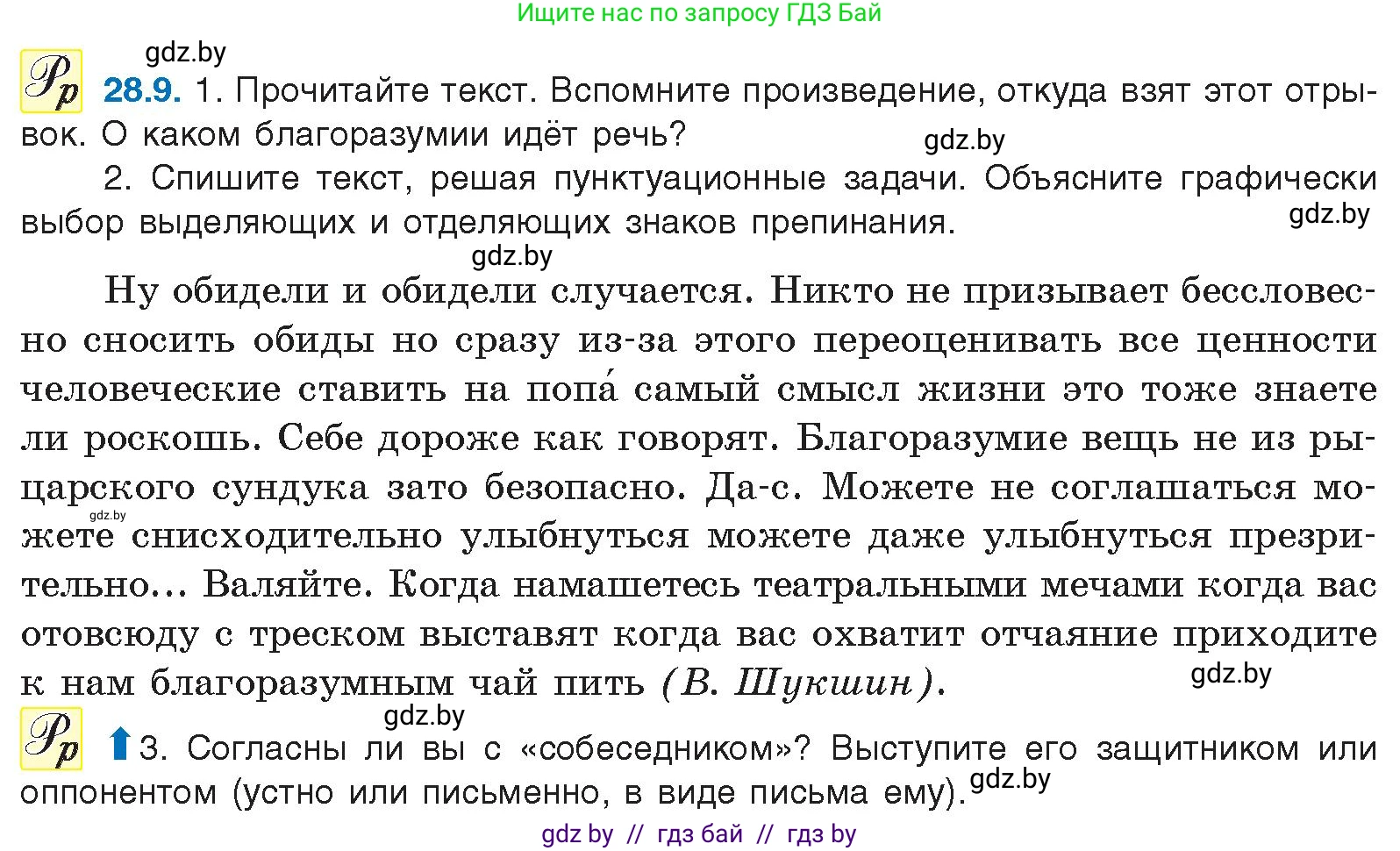 Русский язык, 11 класс Учебник, авторы: Долбик Елена Евгеньевна, Литвинко Франя Михайловна, Мурина Лариса Александровна, Шиманович Т В, Таяновская И В, Орловская О Я, издательство Национальный институт образования, Минск, 2021, страница 198, номер 28.9, Условие