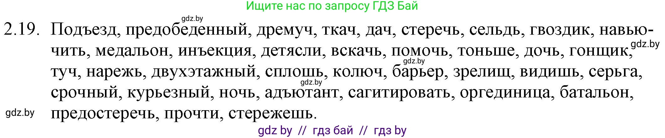 Русский язык, 11 класс Учебник, авторы: Долбик Елена Евгеньевна, Литвинко Франя Михайловна, Мурина Лариса Александровна, Шиманович Т В, Таяновская И В, Орловская О Я, издательство Национальный институт образования, Минск, 2021, страница 13, номер 2.19, Решение