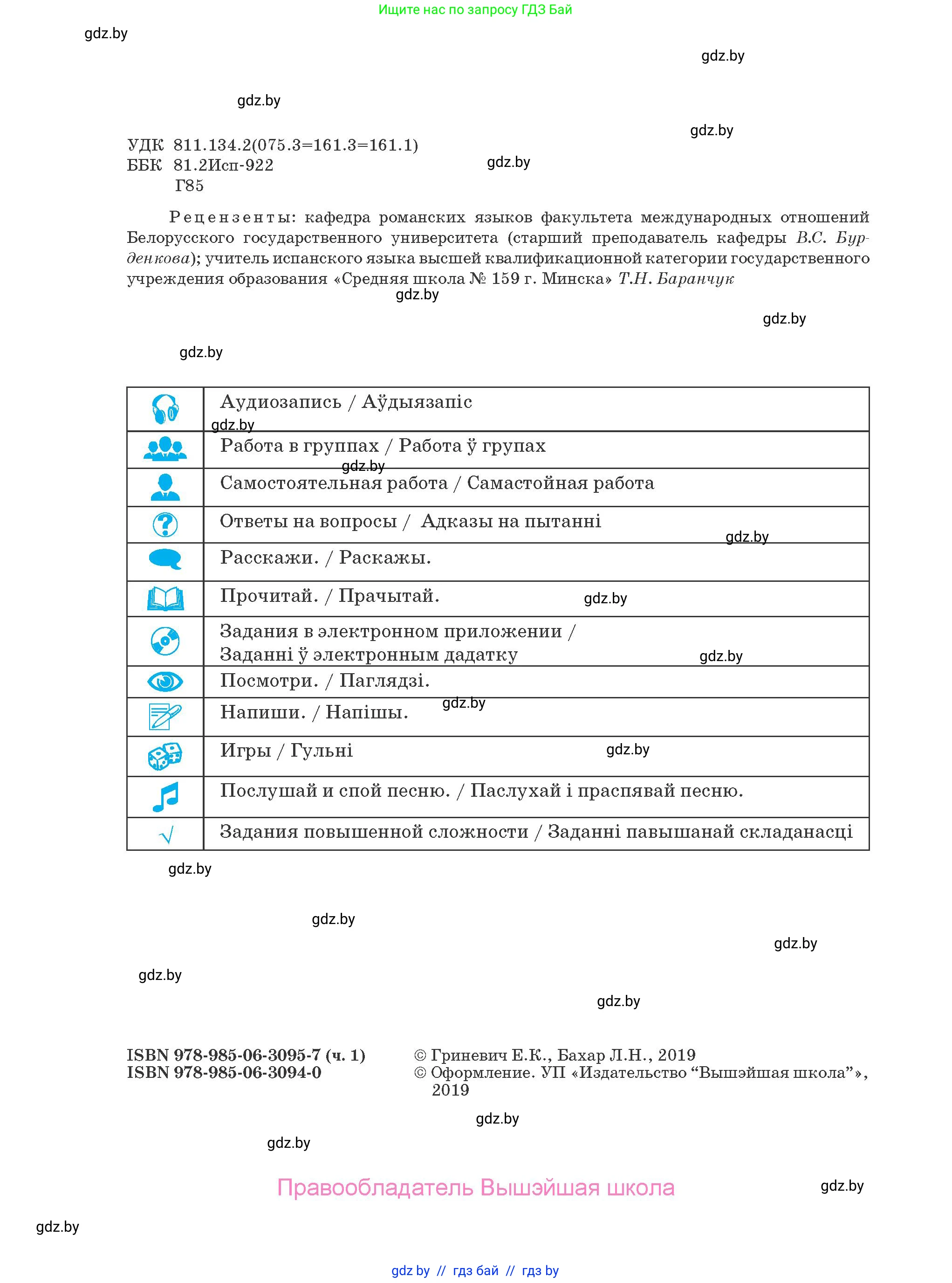 Испанский язык, 4 класс Учебник, авторы: Гриневич Елена Карловна, Бахар Лариса Николаевна, издательство Вышэйшая школа, Минск, 2019, красного цвета, страница 2
