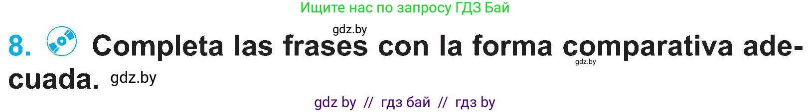 Испанский язык, 4 класс Учебник, авторы: Гриневич Елена Карловна, Бахар Лариса Николаевна, издательство Вышэйшая школа, Минск, 2019, красного цвета, Часть 1, страница 52, номер 8, Условие