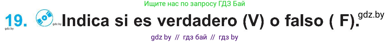 Испанский язык, 4 класс Учебник, авторы: Гриневич Елена Карловна, Бахар Лариса Николаевна, издательство Вышэйшая школа, Минск, 2019, красного цвета, Часть 2, страница 72, номер 19, Условие