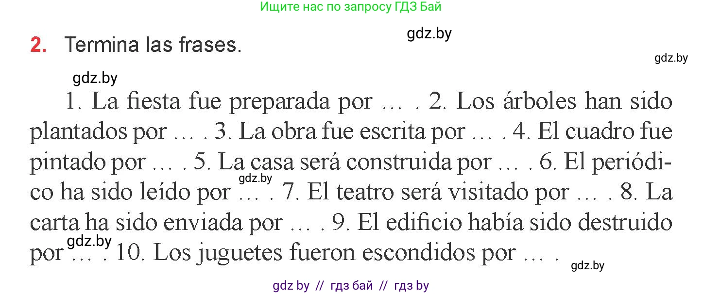 Испанский язык, 6 класс Учебник, авторы: Цыбулева Татьяна Эдуардовна, Пушкина Ольга Александровна, издательство Издательский центр БГУ, Минск, 2018, Часть 1, страница 139, номер 2, Условие