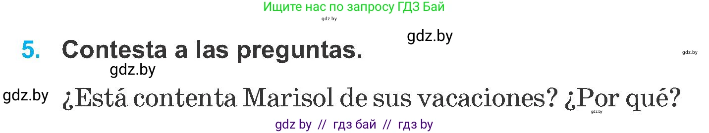 Испанский язык, 6 класс Учебник, автор: Гриневич Елена Карловна, издательство Вышэйшая школа, Минск, 2016, зелёного цвета, страница 7, номер 5, Условие