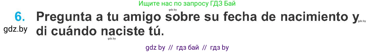 Испанский язык, 6 класс Учебник, автор: Гриневич Елена Карловна, издательство Вышэйшая школа, Минск, 2016, зелёного цвета, страница 226, номер 6, Условие