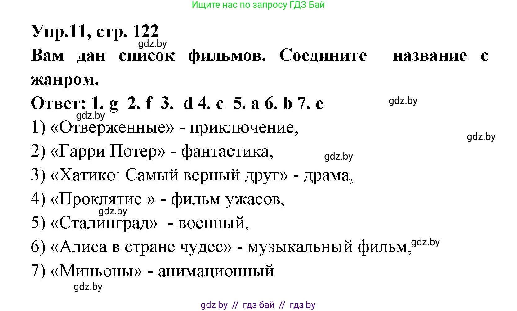 Испанский язык, 8 класс Учебник, авторы: Цыбулева Татьяна Эдуардовна, Пушкина Ольга Александровна, издательство Издательский центр БГУ, Минск, 2016, оранжевого цвета, страница 122, номер 11, Решение