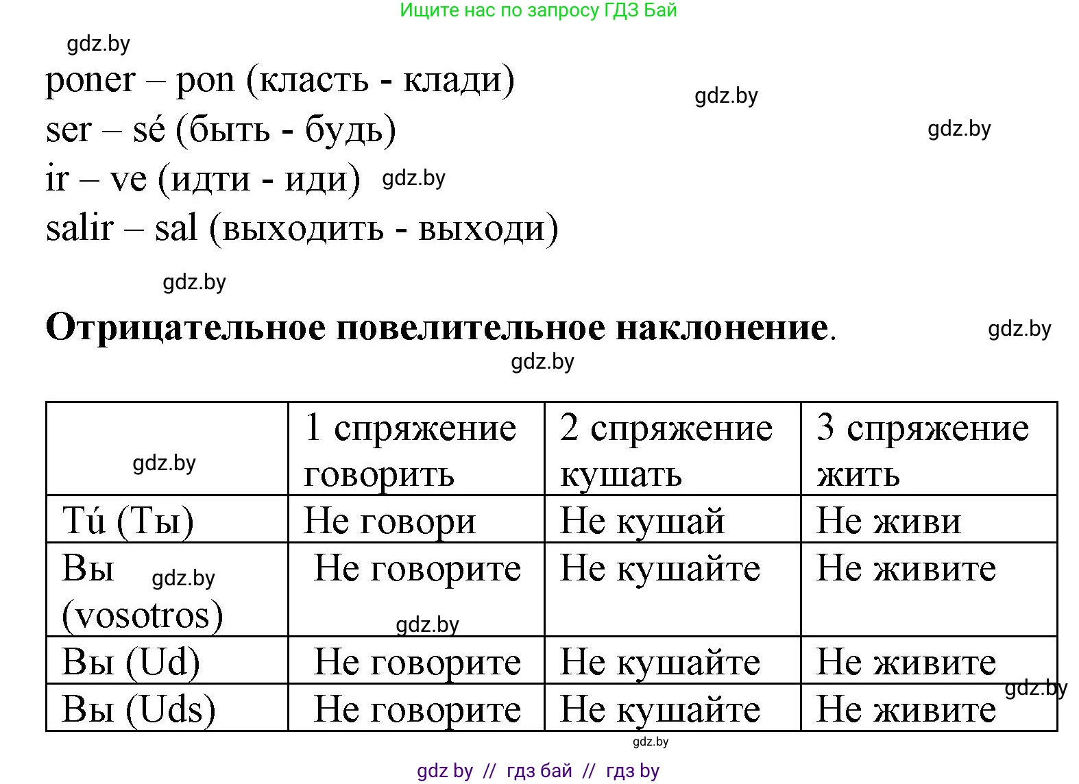 Испанский язык, 8 класс Учебник, автор: Гриневич Елена Карловна, издательство Вышэйшая школа, Минск, 2011, оранжевого цвета, страница 6, номер 10, Решение (продолжение 3)