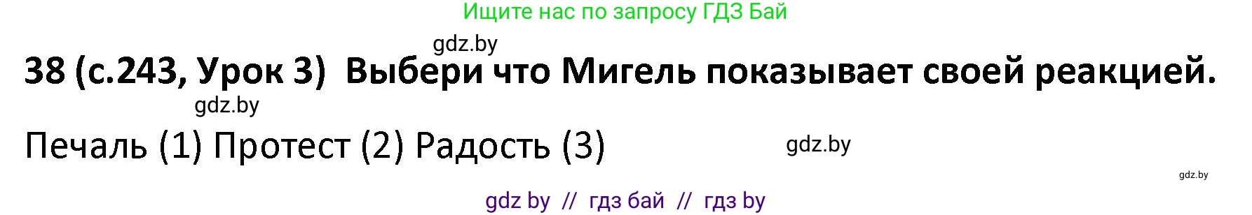 Испанский язык, 9 класс Учебник, авторы: Гриневич Елена Карловна, Янукенас Ольга Викторовна, издательство Вышэйшая школа, Минск, 2020, оранжевого цвета, страница 243, номер 38, Решение