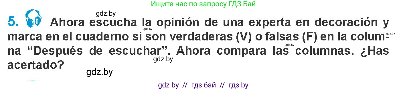 Испанский язык, 10 класс Учебник, авторы: Гриневич Елена Карловна, Янукенас Ольга Викторовна, издательство Вышэйшая школа, Минск, 2019, оранжевого цвета, страница 149, номер 5, Условие