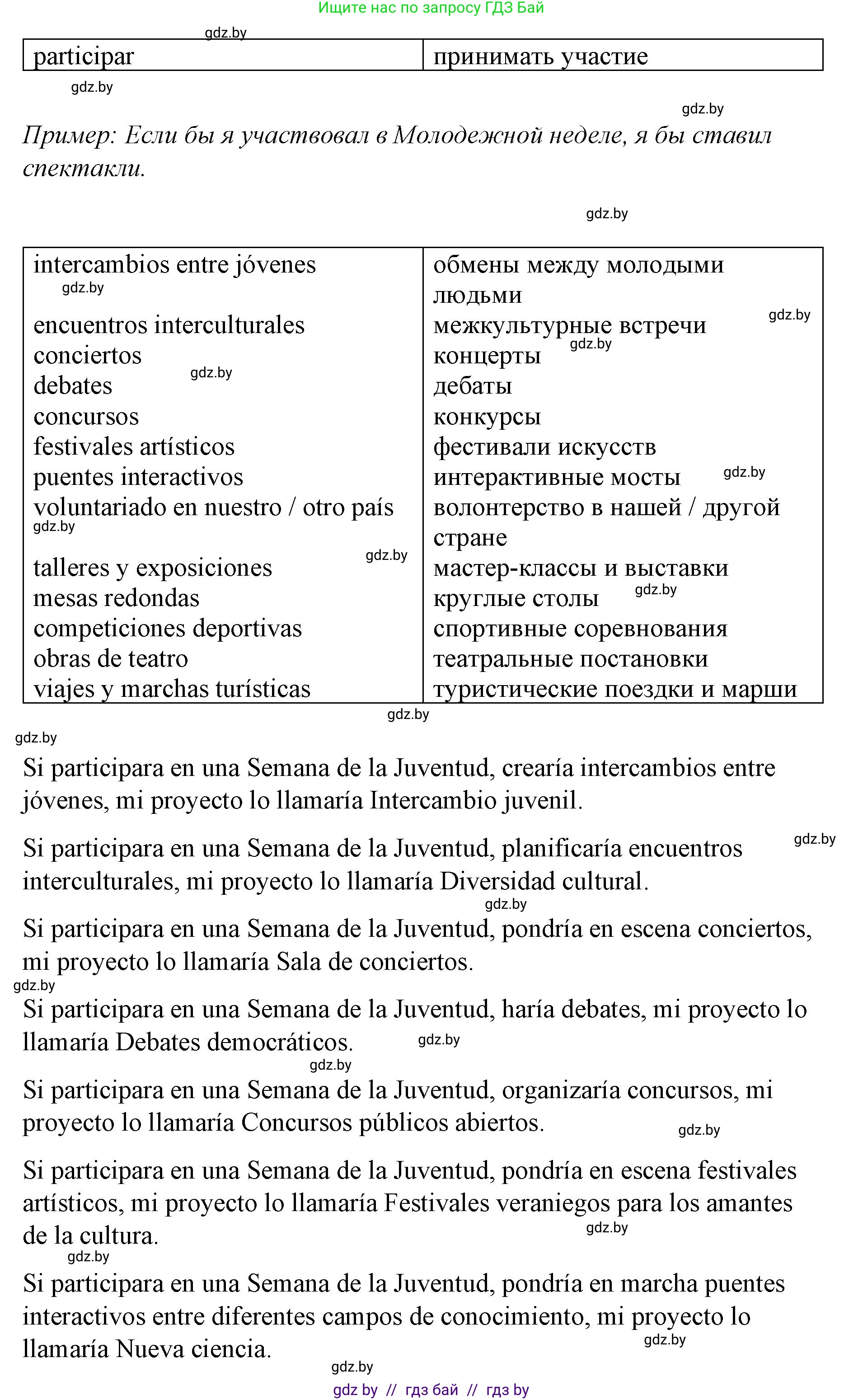 Испанский язык, 10 класс Учебник, авторы: Гриневич Елена Карловна, Янукенас Ольга Викторовна, издательство Вышэйшая школа, Минск, 2019, оранжевого цвета, страница 243, номер 9, Решение (продолжение 2)